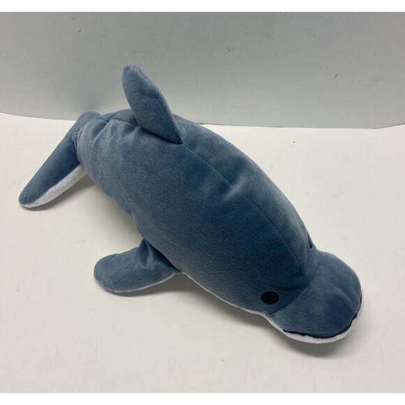 Ty Pillow Pals Plush Gray Glide The Dolphin 14 Inch  Stuffed Toy Heart Tag - Picture 2 of 5